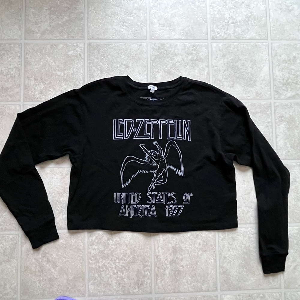 Garage Led Zepplin Official Merch Crop Top T-shirt Size XS